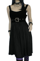Crystal Pleat Velvet Dress