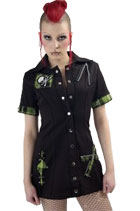 Death Rock Tartan Shirt Dress