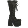 CAMEL-311 Black Fur Boots