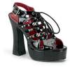 DEMON-17 Black Laceup Heels
