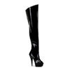 DELIGHT-3012 Black Patent Boots