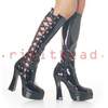 ELECTRA-2050 Black Corset Boots