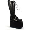 MEGA-602 Black Platform Boots