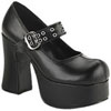 CHARADE-05 Black Platform Heels