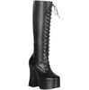 SLUSH-214 Lace-up Black PU Boot