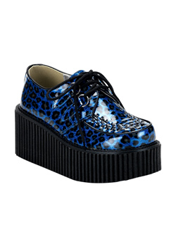 leopard crawl knee high platform creeper boots