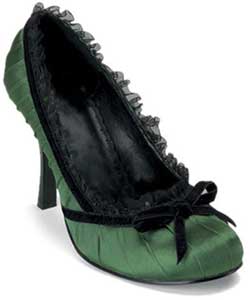 DAINTY-420 Green Satin Heels - Christmas shoes and boots