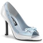 BAROQUE-05 White Blue Heels