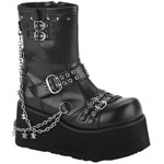 CLASH-430 Black Chain Boots