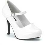 CONTESSA-50X Wide White Heels
