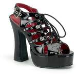 DEMON-17 Black Laceup Heels