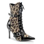 DARING-1022 Leopard/Black Patent Boots