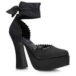 DOLLY-82 Black Satin Heels