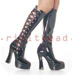 ELECTRA-2050 Black Corset Boots