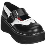 EMILY-302 Black White Maryjanes