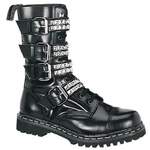 GRAVEL-10S Black Leather Boots