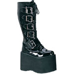 MEGA-618 Black Patent Boots