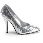 SEDUCE-420SQ Silver Sequin Stilettos