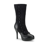 SPLENDOR-130 Black Microfiber Boots