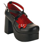 ABBEY-03 Black Red Shoes