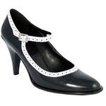 BETTY-01 Black White Heels