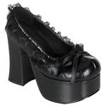 CHARADE-26 Black Platform Heels