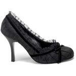 DAINTY-420 Black Satin Heels