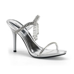 ENCHANT-02 Silver Rhinestones Heels