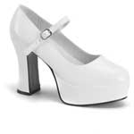 MARYJANE-50 White Platform Heels