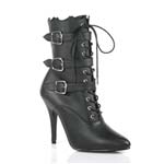 SEDUCE-1033 Buckle Leather Boots