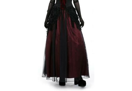 Crimson Noir Lace Gothic Long Skirt