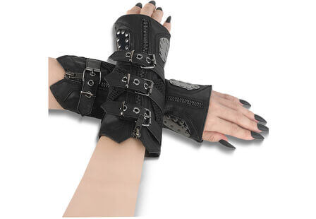 Demonia Wrist Warmers with Metal Accents